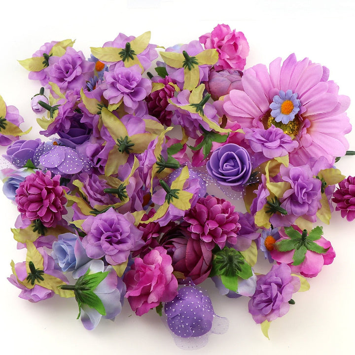 50pcs Mixed Artificial Silk Flower Heads is a perfect addition to your florist supplies collection.