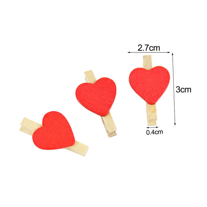 50PCS Mini Wooden Heart-Shaped Craft Clips is a delightful addition to your valentine flower collection.