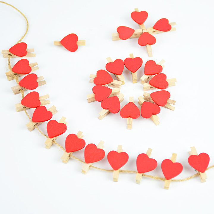 50PCS Mini Wooden Heart-Shaped Craft Clips is a delightful addition to your valentine's day flowers collection.