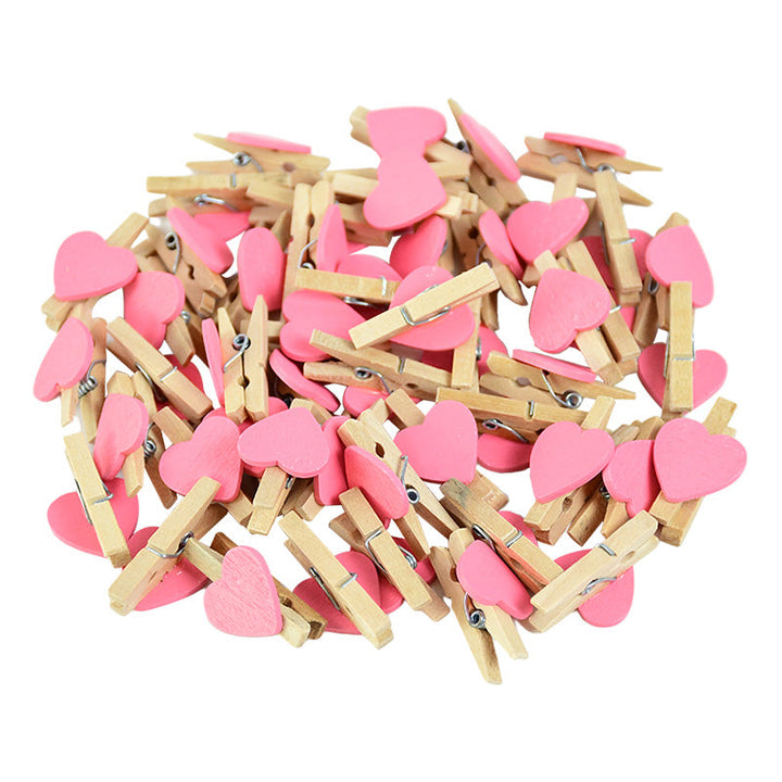 50PCS Mini Wooden Heart-Shaped Craft Clips is a delightful addition to your valentine's day bouquets collection.