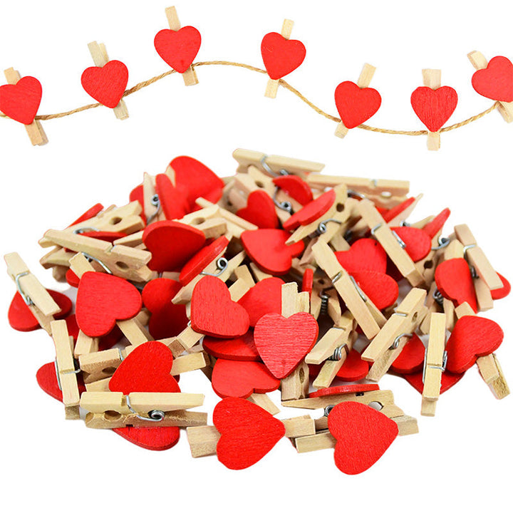 50PCS Mini Wooden Heart-Shaped Craft Clips is a delightful addition to your valentine flowers collection.