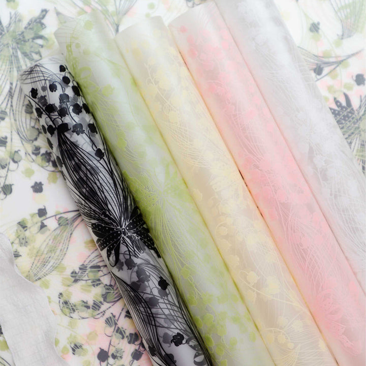 Frosted Floral Cellophane Wrap Paper Pack 20 (58x58cm)