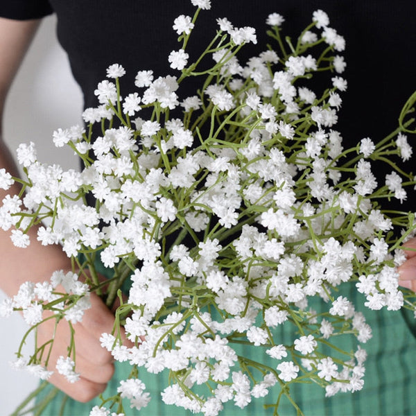 Artificial Plastic Baby's Breath Branch Pack 6, perfect as faux plants.