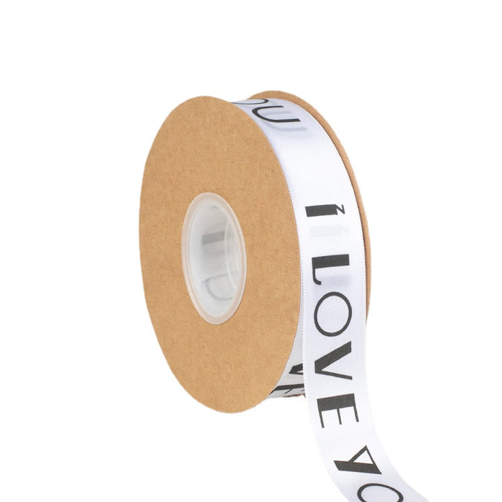 I LOVE YOU Polyester Satin Ribbon (25mmx50Yd) is a delightful addition to your valentine flowers collection.