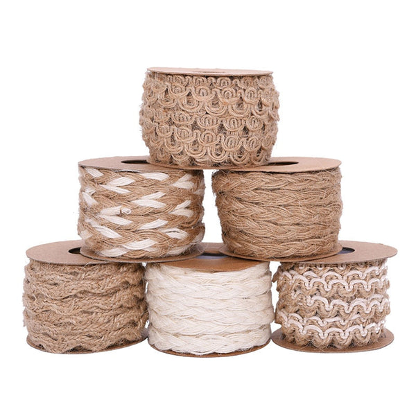 Natural Vintage Burlap Jute Ribbon Roll 5Meter