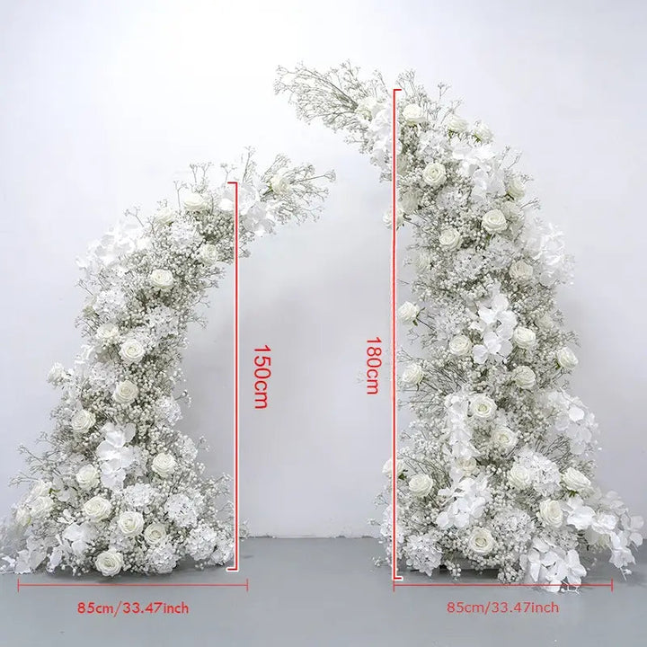 Flower Arch White Baby's Breath Set Artificial Florals Backdrop for Wedding Proposal Party Decor