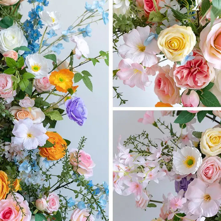 Flower Arch Colorful Set Artificial Florals Backdrop for Wedding Proposal Party Decor