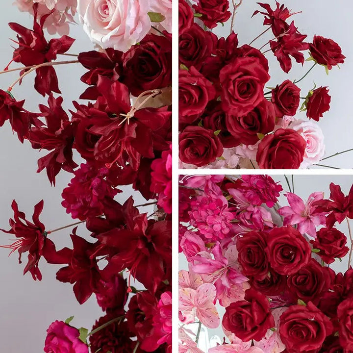 Flower Arch Rose Red Set Artificial Florals Backdrop for Wedding Proposal Party Decor