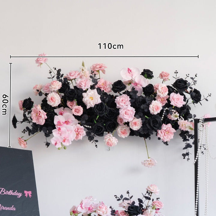 Pink Black Hanging Flower Set for Wedding Party Decor Proposal