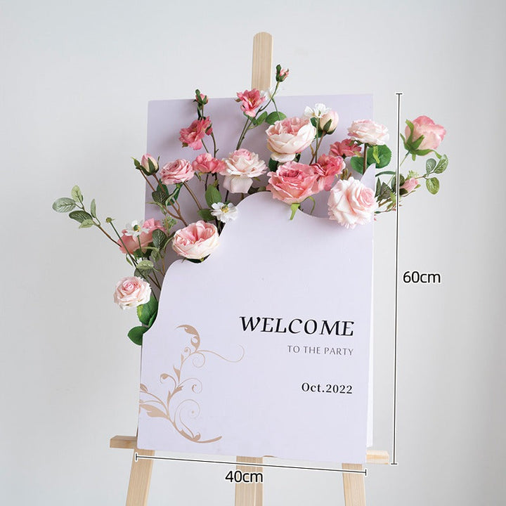 White Pink Rose Hanging Flower Set for Wedding Party Decor Proposal