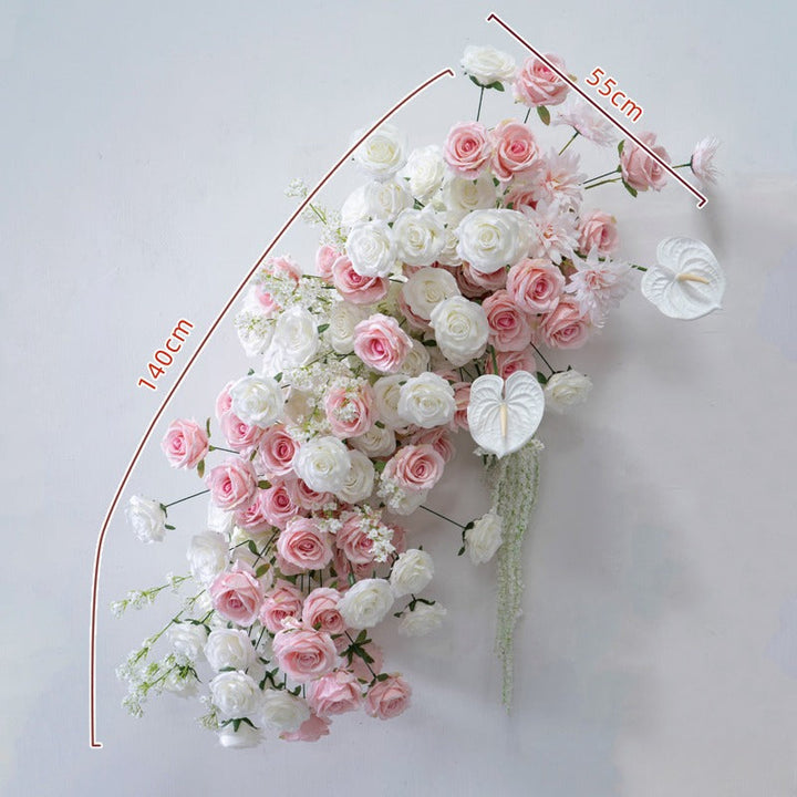 White Pink Hanging Flower Set for Wedding Party Decor Proposal