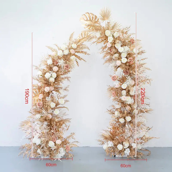 Flower Arch Golden Set Artificial Florals Backdrop for Wedding Proposal Party Decor