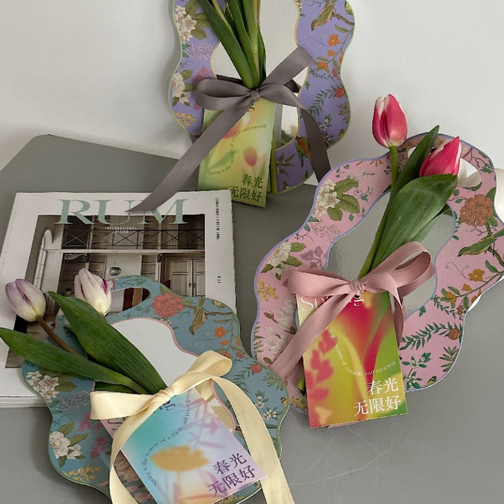 Spring Floral Print Single Stem Flower Wrap Paper Pack 6