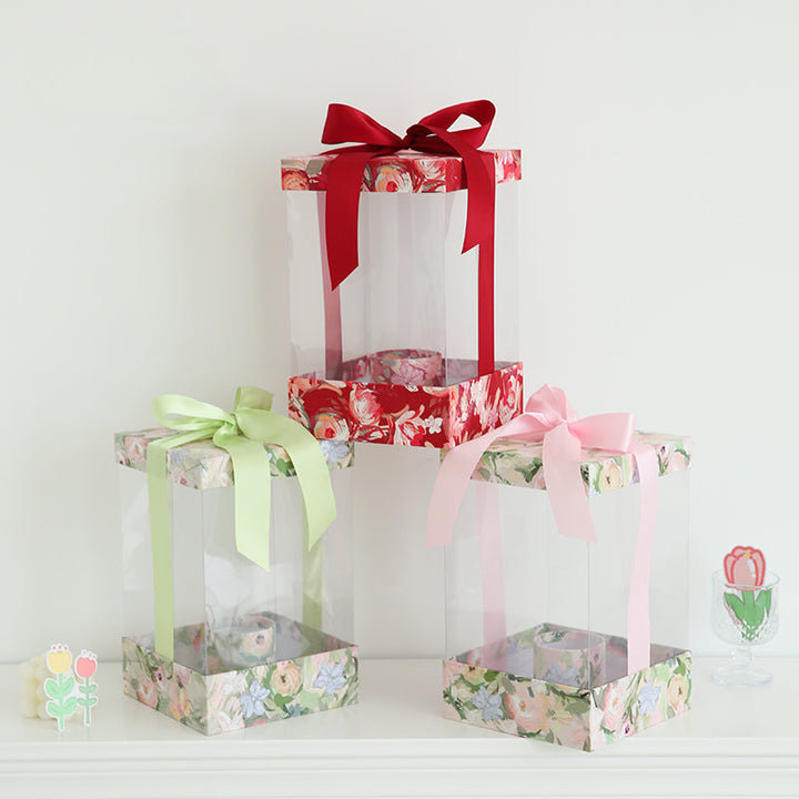 Transparent Square Floral Gift Box for Mother's Day