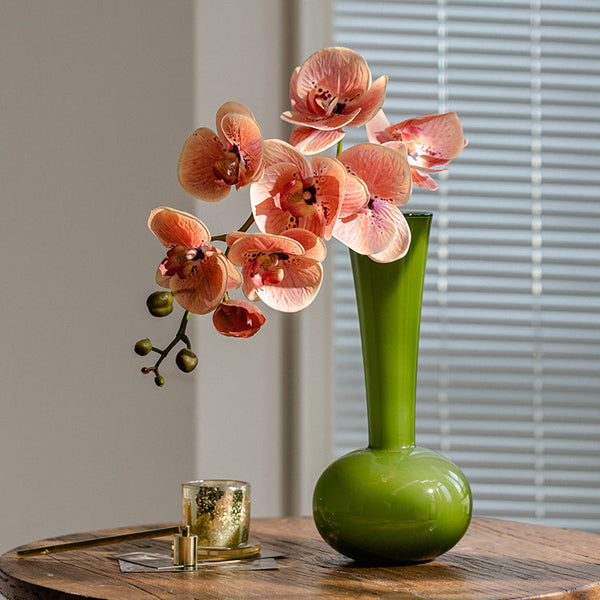 Elegant Olive Green Glass Vase
