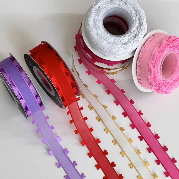 Organza Ribbon with Heart Edge(25mmx20Yd)