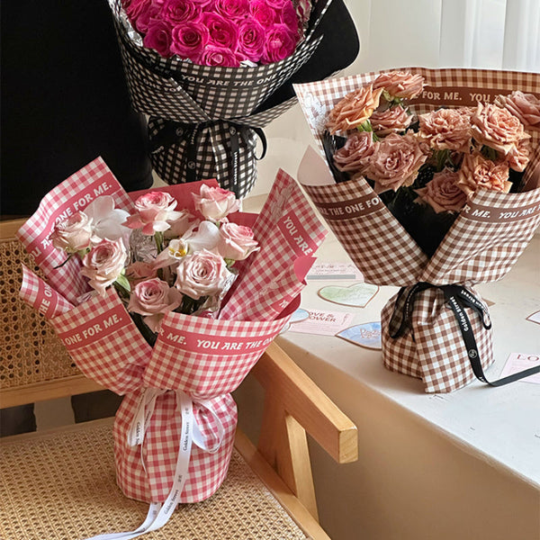 Grid Pattern Waterproof Bouquet Paper Pack 20 (58x58cm)