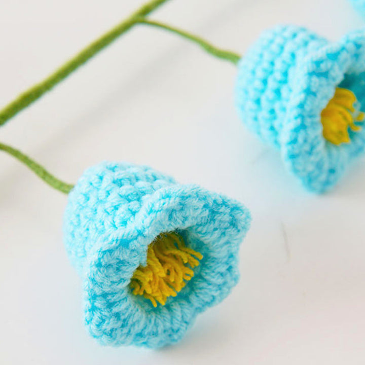 5pcs Finished Crochet Lily of The Valley Bouquet Yarn Knitting Artificial Flower