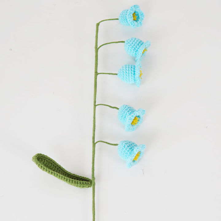 5pcs Finished Crochet Lily of The Valley Bouquet Yarn Knitting Artificial Flower