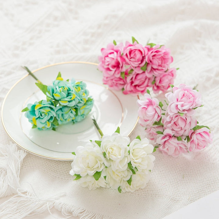 60pcs Artificial Flowers with Floral Wire for DIY Craft is a perfect addition to your decorative floral collection.