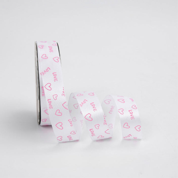 LOVE Heart Satin Ribbon(25mmx20Yd) is a delightful addition to your valentine's gifts collection.