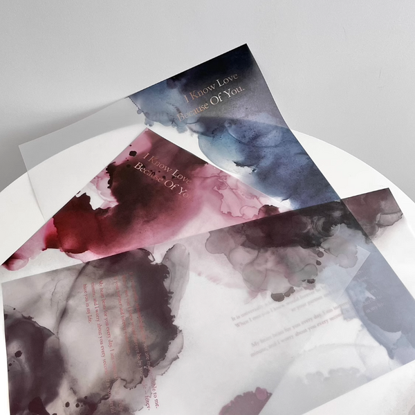 Watercolor Print Frosted Bouquet Paper Pack 10 (38x53cm)