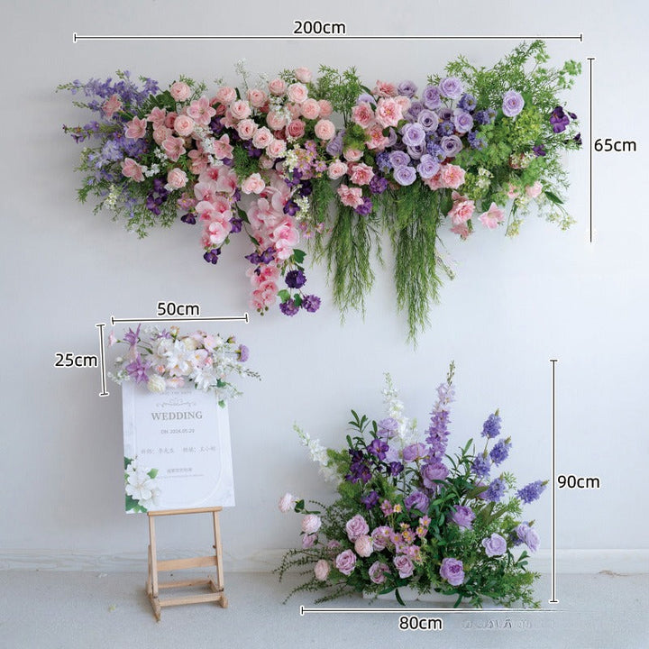 Purple Pink Hanging Flower Set for Wedding Party Decor Proposal