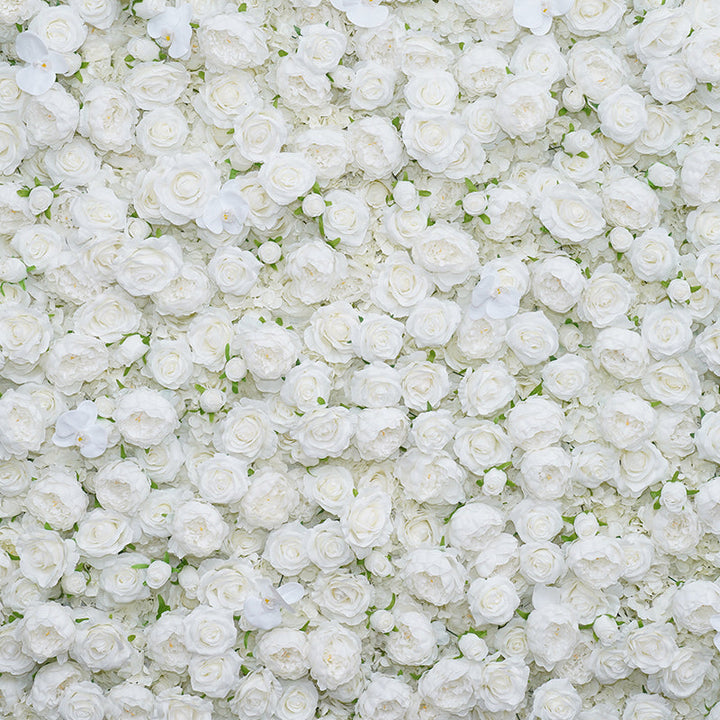 White rose circle backdrop perfect for upscale event decor.
