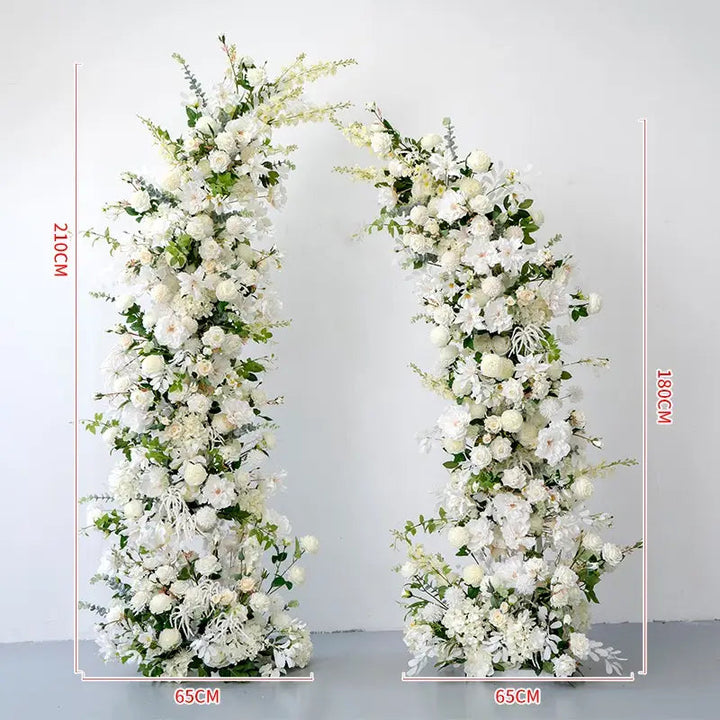 Flower Arch White Set Artificial Florals Backdrop for Wedding Proposal Party Decor