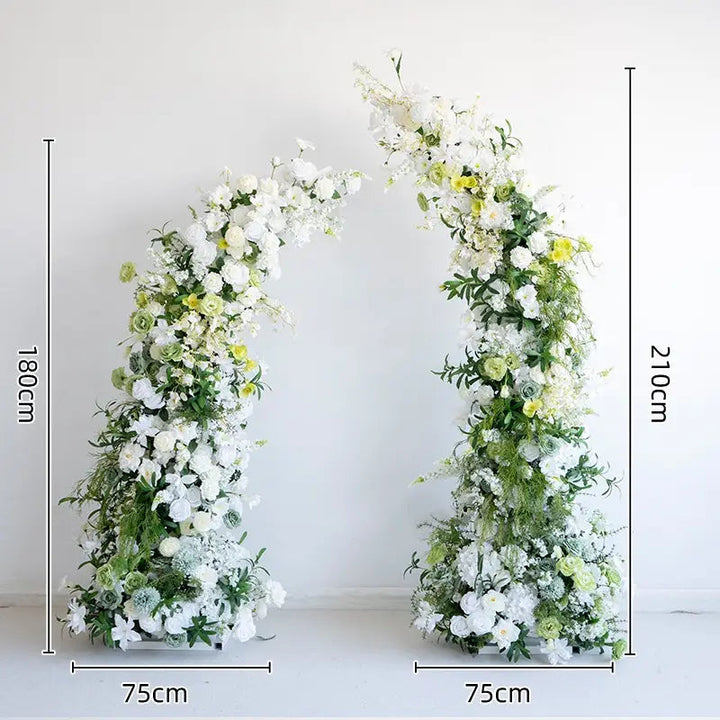 Flower Arch White Green Set Artificial Florals Backdrop for Wedding Proposal Party Decor