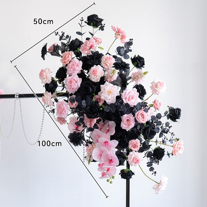 Pink Black Hanging Flower Set for Wedding Party Decor Proposal