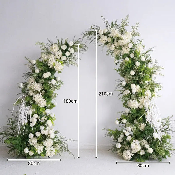 Flower Arch Green White Set Artificial Florals Backdrop for Wedding Proposal Party Decor