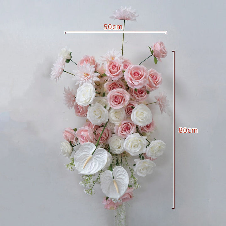 White Pink Hanging Flower Set for Wedding Party Decor Proposal