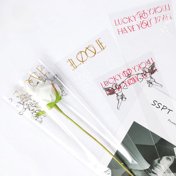 50pcs Cupid Clear Single Stem Flower Wrap Bags is a delightful addition to your valentine's day flowers collection.