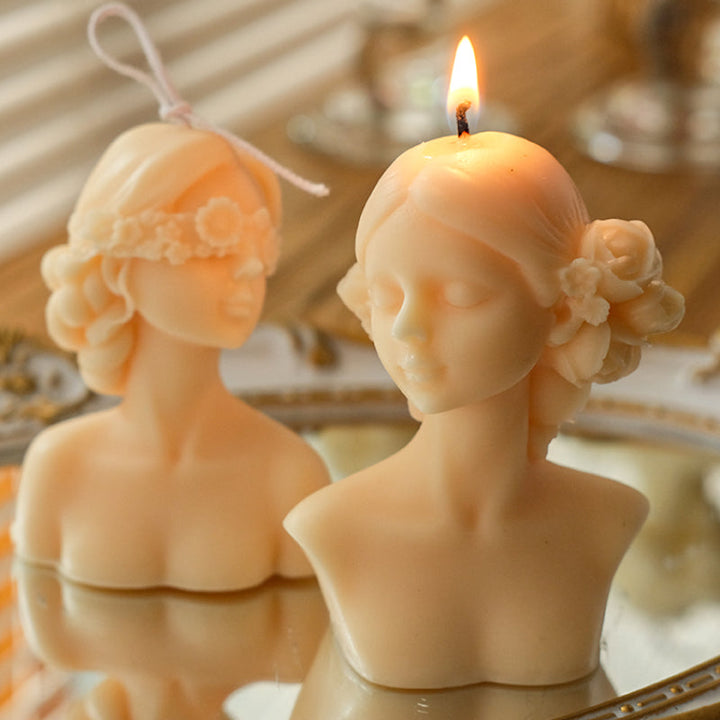 Vintage Girl Sculpture Scented Candle