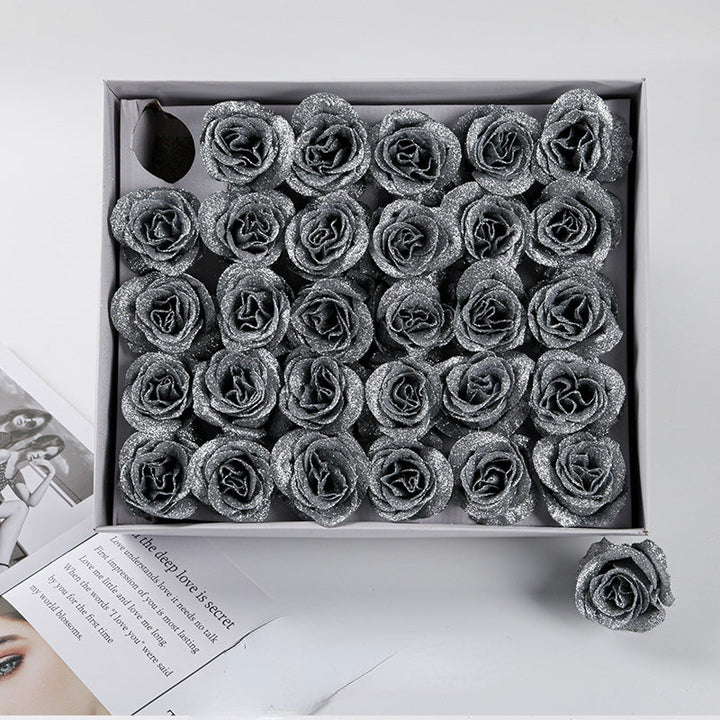 30PCS Glittering Artificial Rose Flower Head for DIY Decoration 2.3in is a perfect addition to your floral supply collection.