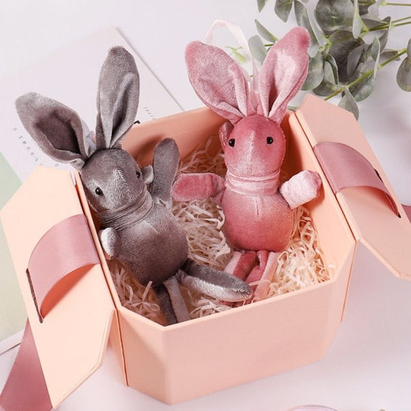 Velvet Bunny Stuffed Plush Toy Keychain Pendant