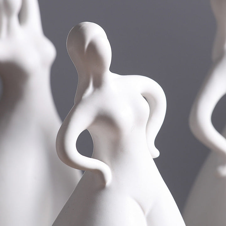 Contemporary home decor with ceramic dancer statues