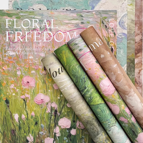 Vintage Oil Painting Bouquet Paper Pack 10 (38x50cm)