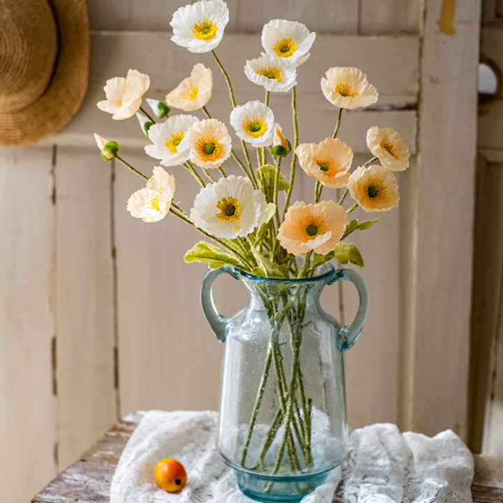 Artificial Poppy Spray Fake Flowers, perfect as flower stem.