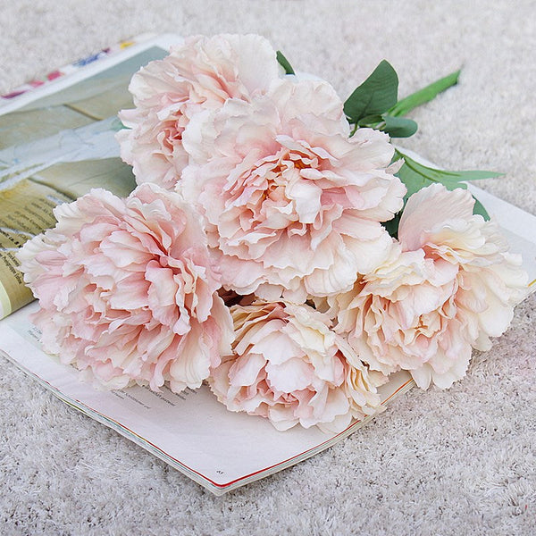 7 Heads Artificial Blooming Peony Flower Bouquet, perfect as faux flowers.