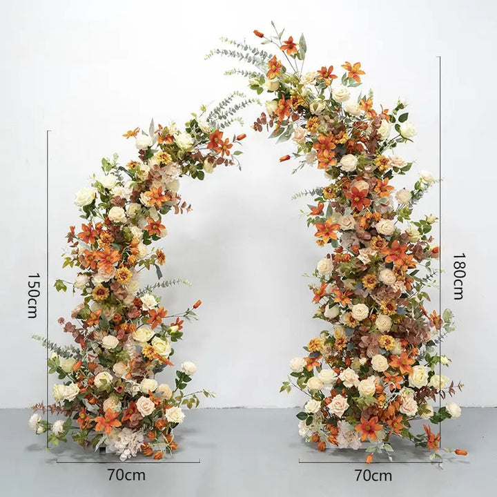 Flower Arch Orange Set Artificial Florals Backdrop for Wedding Proposal Party Decor