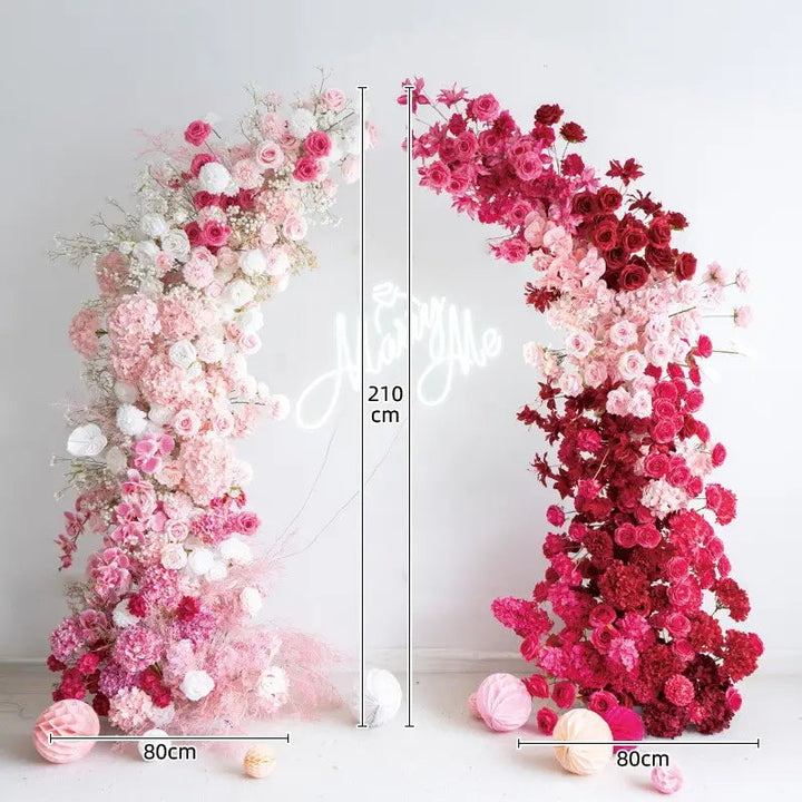 Flower Arch Rose Red Set Artificial Florals Backdrop for Wedding Proposal Party Decor