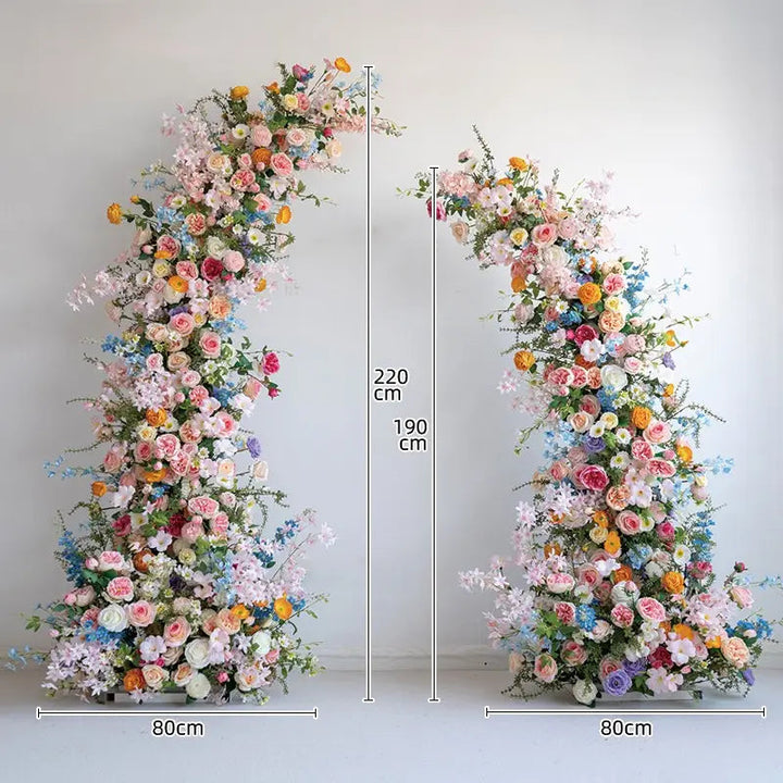 Flower Arch Colorful Set Artificial Florals Backdrop for Wedding Proposal Party Decor