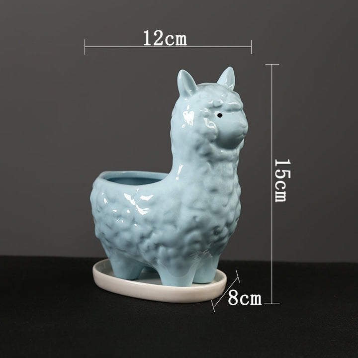 Cute Alpaca Succulent Pot Ceramic Planter