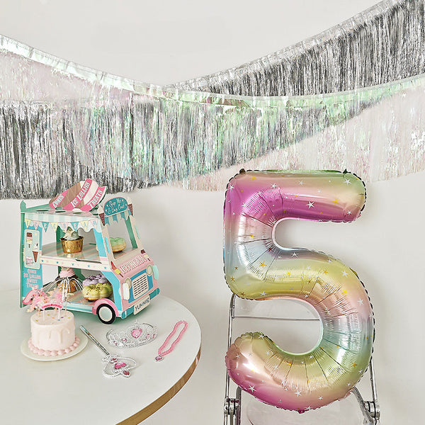 40 Inch Rainbow Star Gradient Number Balloon