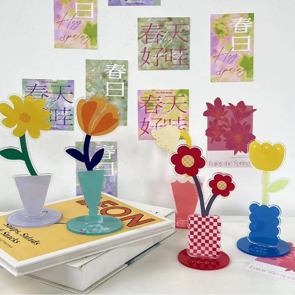 Acrylic Flower Memo Clip Desktop Decoration