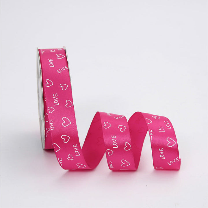 LOVE Heart Satin Ribbon(25mmx20Yd) is a delightful addition to your valentine's day flowers collection.