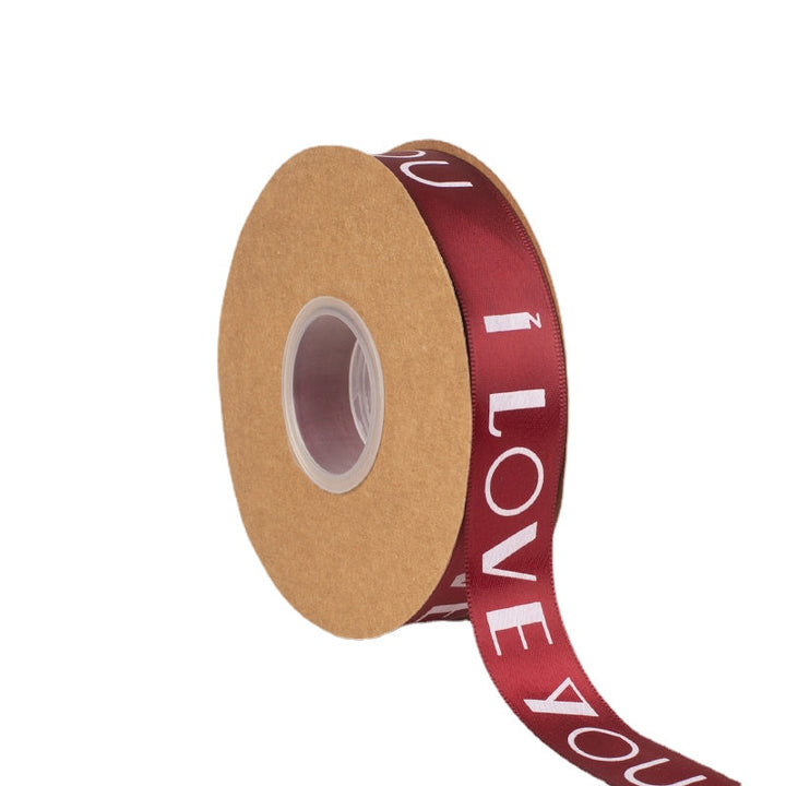 I LOVE YOU Polyester Satin Ribbon (25mmx50Yd) is a delightful addition to your valentine's day flowers collection.