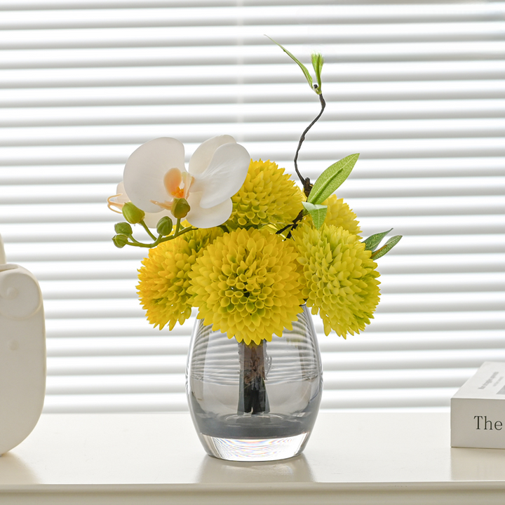 Artificial Bouquet with Glass Vase, perfect as florist fake flowers.